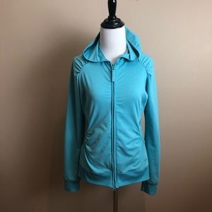 REI Teal Athletic Jacket FullZip Hoodie LongSleeve